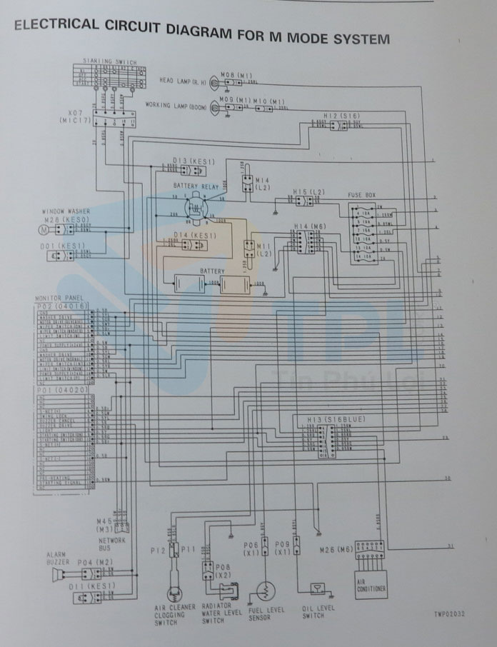 sơ đồ mạch điện máy xúc PC600